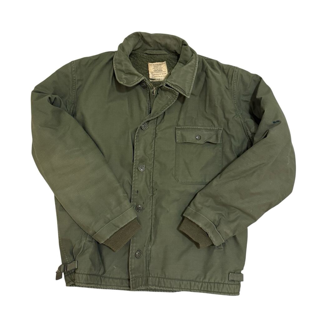 Vintage Military USGI US Navy Cold Weather Permeable Deck Jacket Sz Large